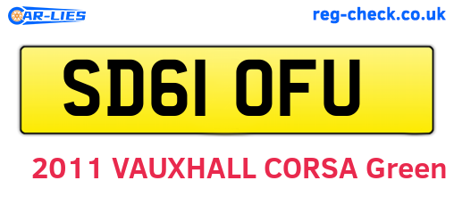 SD61OFU are the vehicle registration plates.