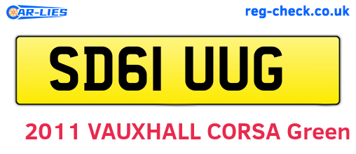 SD61UUG are the vehicle registration plates.
