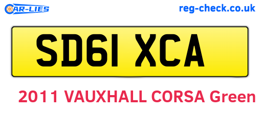 SD61XCA are the vehicle registration plates.