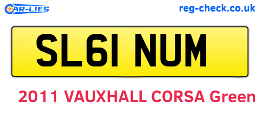 SL61NUM are the vehicle registration plates.