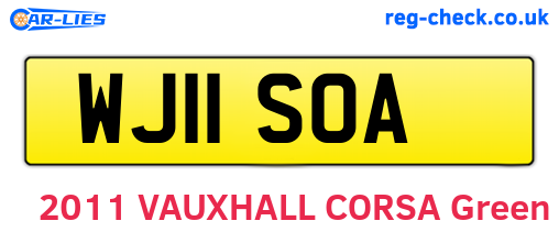WJ11SOA are the vehicle registration plates.