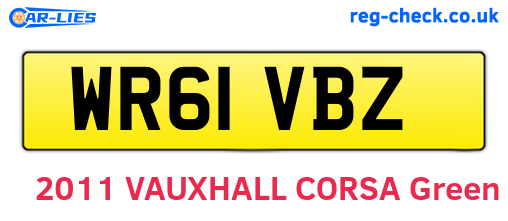 WR61VBZ are the vehicle registration plates.