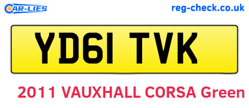 YD61TVK are the vehicle registration plates.