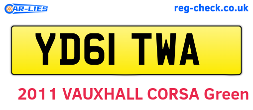 YD61TWA are the vehicle registration plates.