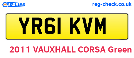 YR61KVM are the vehicle registration plates.