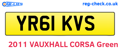 YR61KVS are the vehicle registration plates.