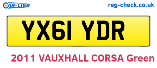 YX61YDR are the vehicle registration plates.