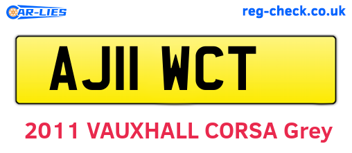 AJ11WCT are the vehicle registration plates.