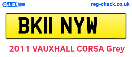 BK11NYW are the vehicle registration plates.