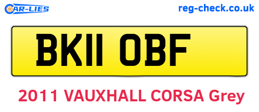 BK11OBF are the vehicle registration plates.