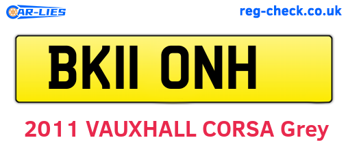 BK11ONH are the vehicle registration plates.