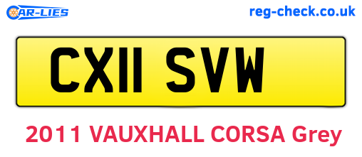 CX11SVW are the vehicle registration plates.