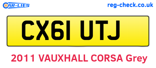 CX61UTJ are the vehicle registration plates.