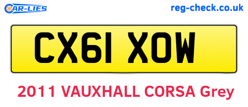 CX61XOW are the vehicle registration plates.
