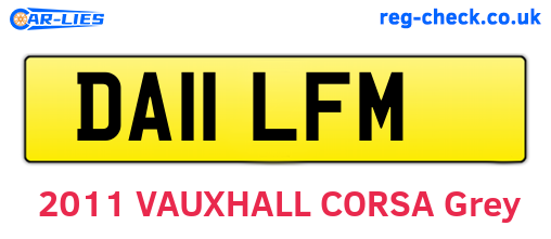 DA11LFM are the vehicle registration plates.