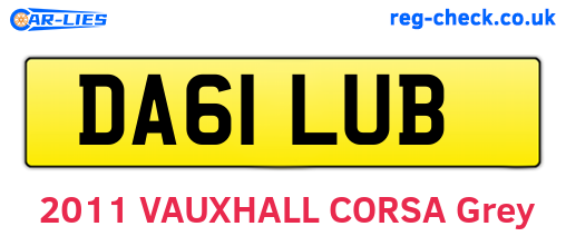 DA61LUB are the vehicle registration plates.