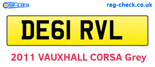 DE61RVL are the vehicle registration plates.