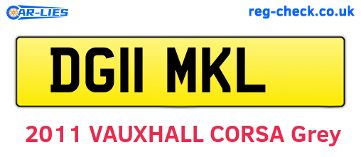 DG11MKL are the vehicle registration plates.