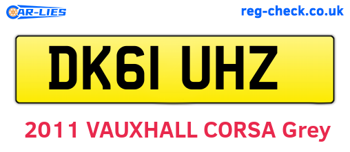 DK61UHZ are the vehicle registration plates.