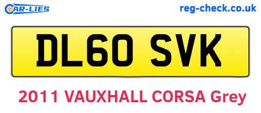 DL60SVK are the vehicle registration plates.