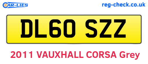 DL60SZZ are the vehicle registration plates.