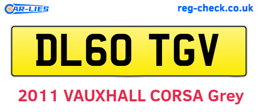 DL60TGV are the vehicle registration plates.