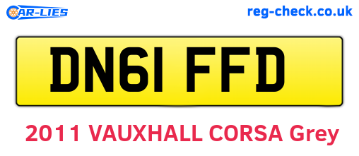 DN61FFD are the vehicle registration plates.