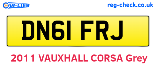 DN61FRJ are the vehicle registration plates.