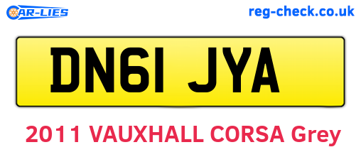 DN61JYA are the vehicle registration plates.