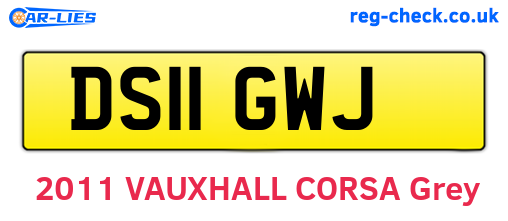 DS11GWJ are the vehicle registration plates.