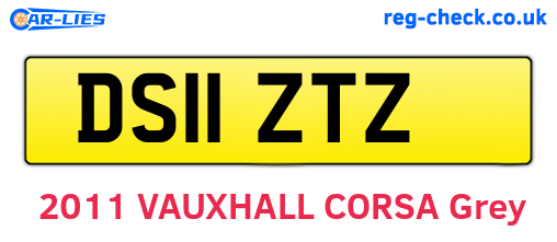 DS11ZTZ are the vehicle registration plates.