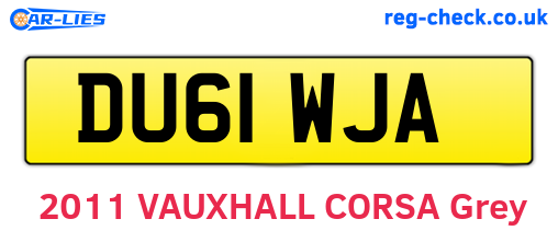 DU61WJA are the vehicle registration plates.