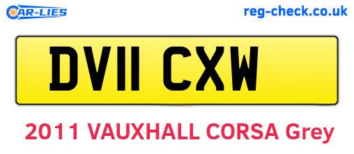 DV11CXW are the vehicle registration plates.