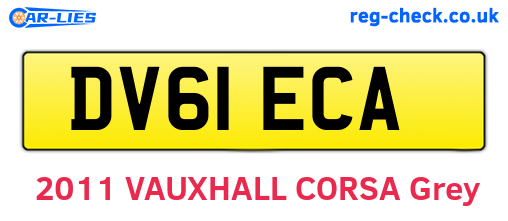DV61ECA are the vehicle registration plates.