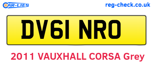 DV61NRO are the vehicle registration plates.