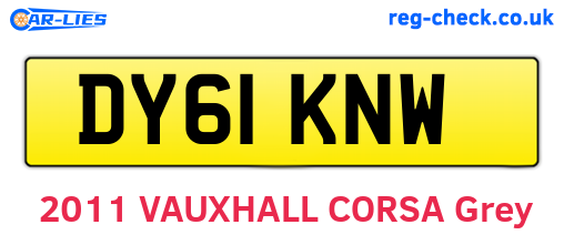 DY61KNW are the vehicle registration plates.