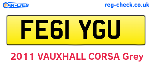 FE61YGU are the vehicle registration plates.