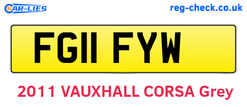 FG11FYW are the vehicle registration plates.