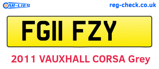 FG11FZY are the vehicle registration plates.