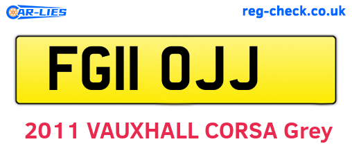 FG11OJJ are the vehicle registration plates.