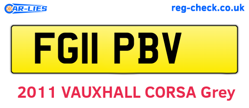 FG11PBV are the vehicle registration plates.