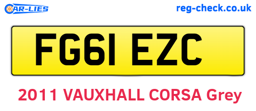 FG61EZC are the vehicle registration plates.