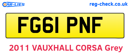 FG61PNF are the vehicle registration plates.