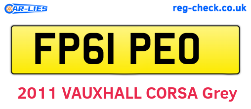 FP61PEO are the vehicle registration plates.
