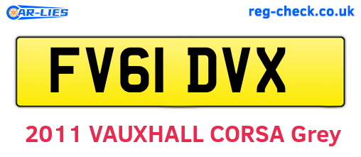 FV61DVX are the vehicle registration plates.