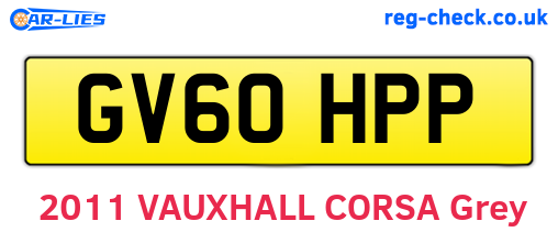 GV60HPP are the vehicle registration plates.
