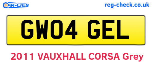GW04GEL are the vehicle registration plates.