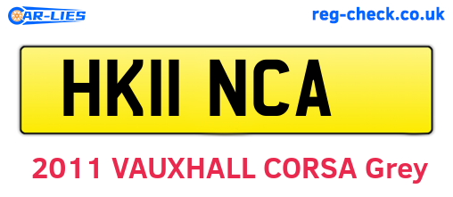 HK11NCA are the vehicle registration plates.