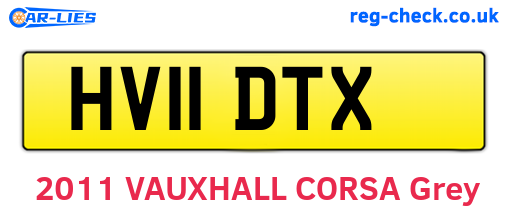 HV11DTX are the vehicle registration plates.