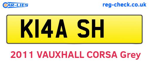 K14ASH are the vehicle registration plates.